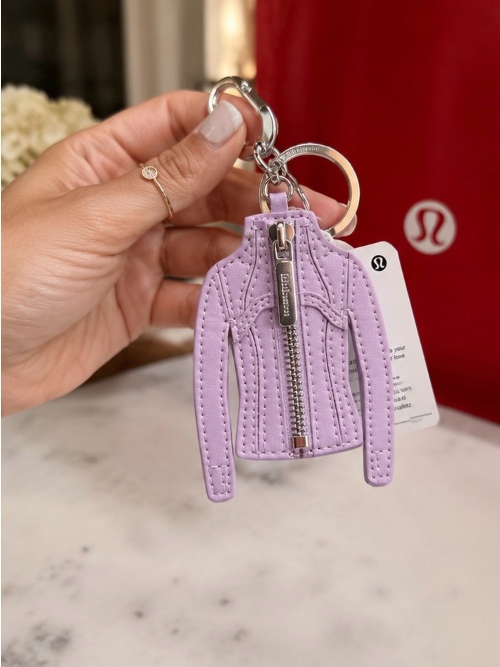 Lululemon Define Jacket Keychain Lavender NWT w/ Red Gift Pouch 💜🔑 - Picture 2 of 9